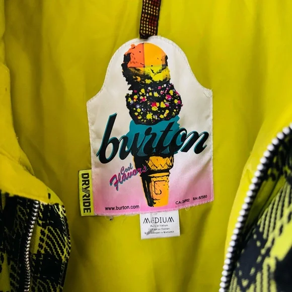Burton Women’s Ski & Snowboard Vibrant Yellow Green Black Jacket Winter Coat M - Picture 4 of 8